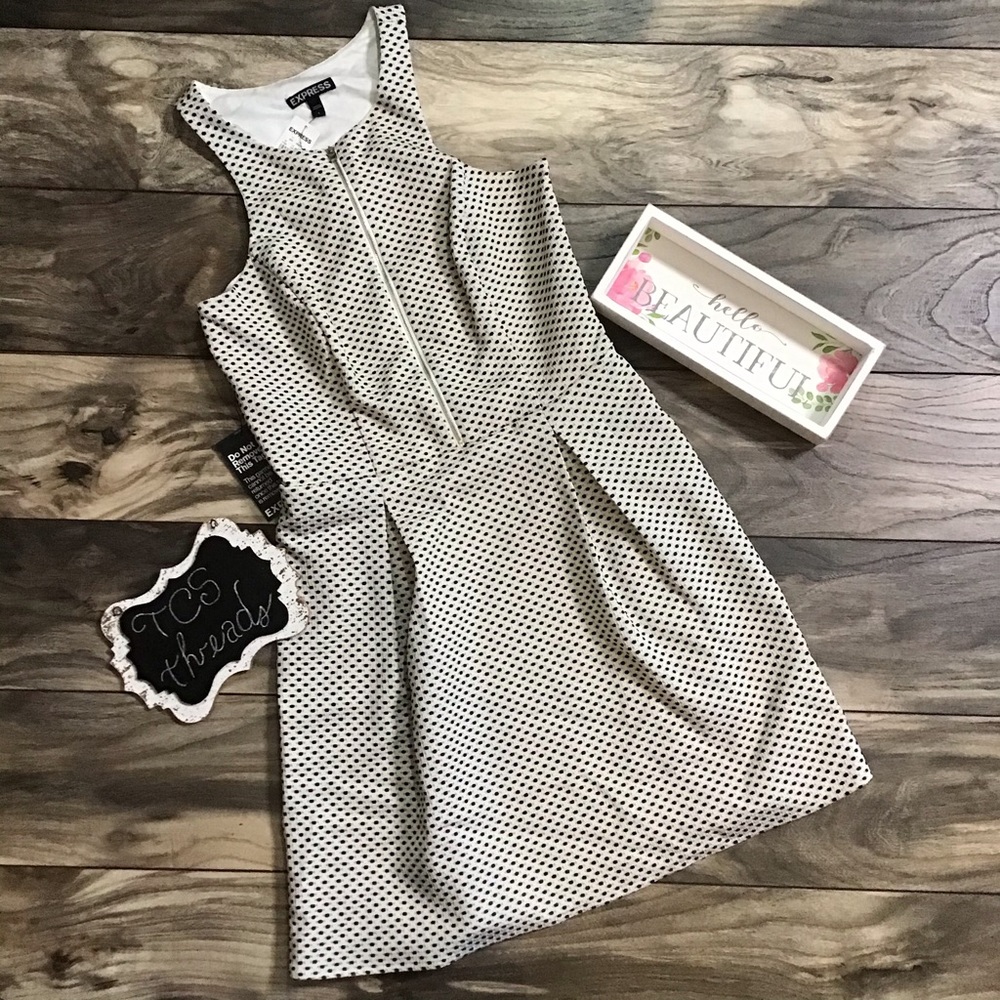 NWT Express A-line Dress Zippered Front & Pockets